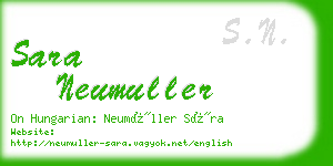 sara neumuller business card
